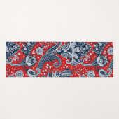 Red White en Blue Floral Paisley Bohemian Boho Yogamat (Voorkant (horizontaal))