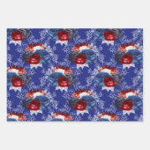 Red, White en Blue Floral USA Pattern Inpakpapier Vel (Voorkant 2)