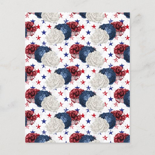 Red White en Blue Fourth of Juli Wedding Invite Flyer (Achterkant)