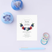 Red White en Blue Fourth of Juli Wedding Invite Flyer (Enkel)
