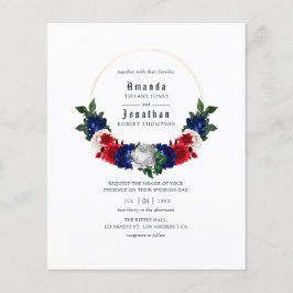 Red White en Blue Fourth of Juli Wedding Invite Flyer