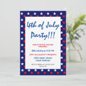Red White en Blue Fourth of JULY Simple STARS Kaart (Staand voorkant)