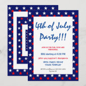 Red White en Blue Fourth of JULY Simple STARS Kaart (Voorkant / Achterkant)