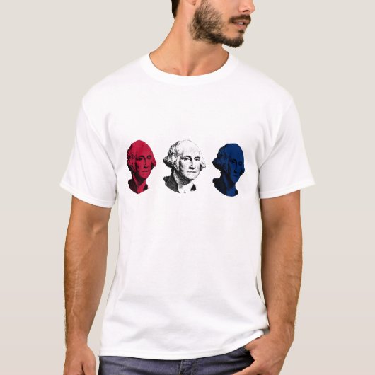 Red, White en Blue George Washington T-shirt (Voorkant)