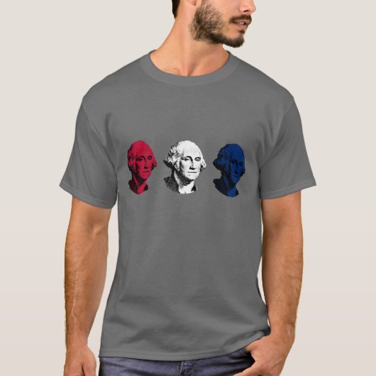Red, White en Blue George Washington T-shirt (Voorkant)