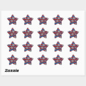 Red White en Blue Glitter American Stars Stripes Ster Sticker (Vel)