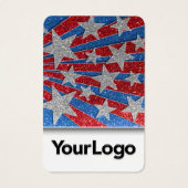 Red White en Blue Glitter Elected USA Visitekaartje (Achterkant)
