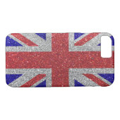 Red White en Blue Glitter Union Jack Britse vlag Case-Mate iPhone Case (Achterkant (Horizontaal))
