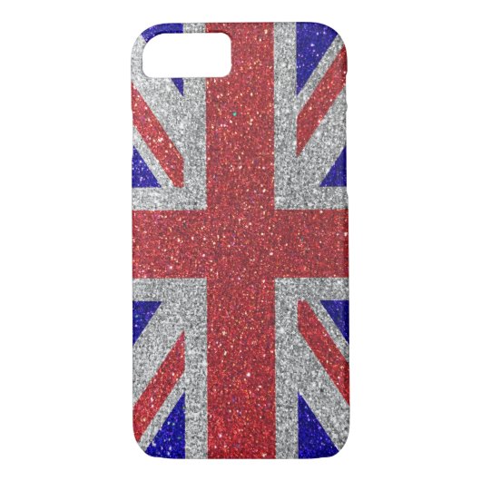 Red White en Blue Glitter Union Jack Britse vlag Case-Mate iPhone Case (Achterkant)