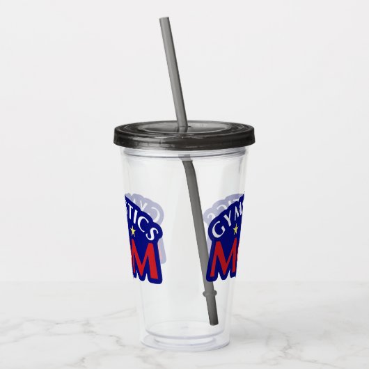 Red White en Blue Gymnastics Mam Acryl Drinkbeker (Links)