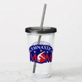 Red White en Blue Gymnastics Mam Acryl Drinkbeker (Achterkant)