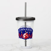 Red White en Blue Gymnastics Mam Acryl Drinkbeker (Voorkant)