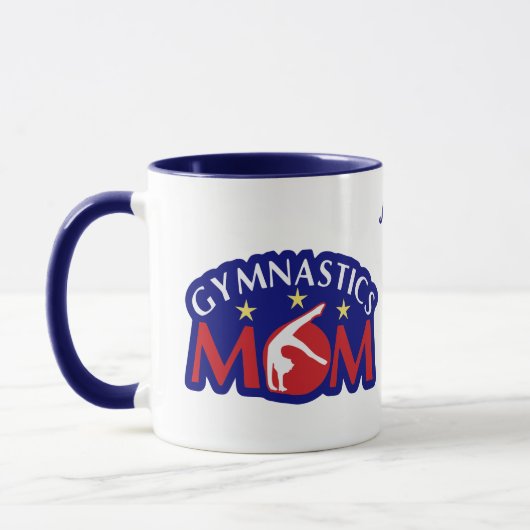 Red White en Blue Gymnastics Mam Personalized Mok (Links)