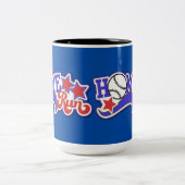 Red White en Blue Home Run Baseball-Mok Tweekleurige Koffiemok (Center)