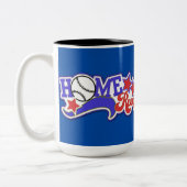 Red White en Blue Home Run Baseball-Mok Tweekleurige Koffiemok (Links)