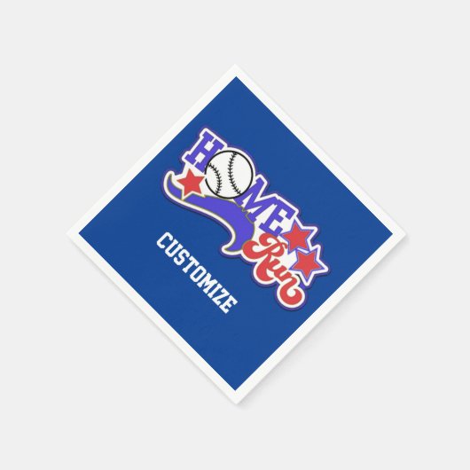 Red White en Blue Home Run Baseball Napkins Servetten (Hoek)