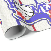 Red White en Blue Home Run Baseball Striped Paper Cadeaupapier (Rol Hoek)