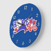 Red White en Blue Home Run Baseball-wandklok Grote Klok (Hoek)