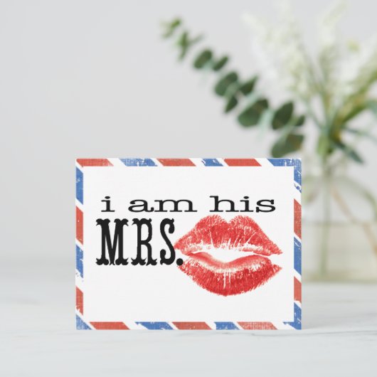Red White en Blue, ik ben zijn Mrs. Briefkaart (Staand voorkant)