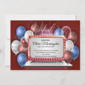 Red White en Blue Laptop Virtual Graduparty Kaart (Voorkant)