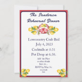 Red White en Blue Lemom Crab Boil Invitation Kaart (Voorkant)
