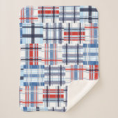 Red, White en Blue Madras Sherpa Blanket Deken (Voorkant)