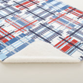 Red, White en Blue Madras Sherpa Blanket Sherpa Deken (3/4)