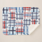Red, White en Blue Madras Sherpa Blanket Sherpa Deken (Voorkant (horizontaal))
