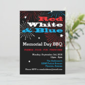 Red White en Blue Memorial Day BBQ Kaart (Staand voorkant)