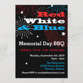 Red White en Blue Memorial Day BBQ Kaart