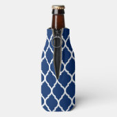 Red White en Blue Moroccan Quatrefoil Monogram Flesjeskoeler (Fles Achterkant)