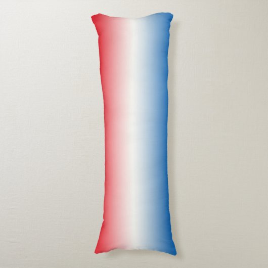 "Red White en Blue Ombre" Lichaamskussen (Voorkant Verticaal)