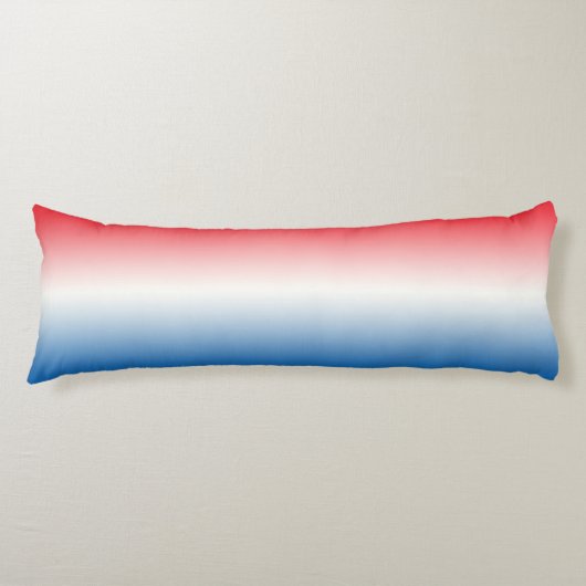 "Red White en Blue Ombre" Lichaamskussen (Voorkant)