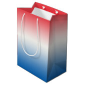 Red White en Blue Ombre Medium Cadeauzakje (Achterkant Gekanteld)