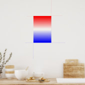 Red White en Blue Ombre Poster (Keuken)