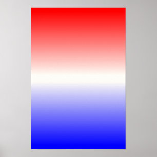 Red White en Blue Ombre Poster