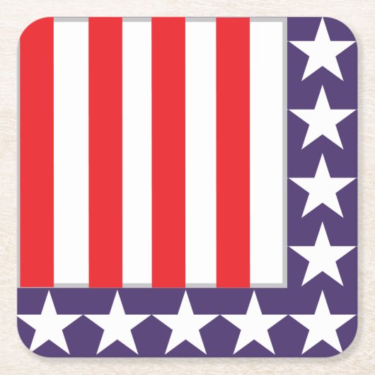 Red White en Blue op 4 juli Kartonnen Onderzetters (Voorkant)