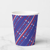 Red White en Blue op 4 juli Papieren Bekers (Achterkant)