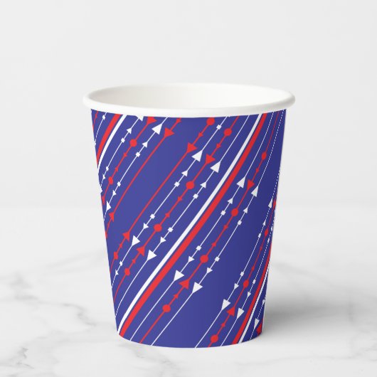Red White en Blue op 4 juli Papieren Bekers (Achterkant)