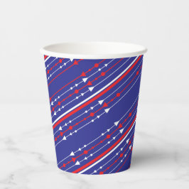 Red White en Blue op 4 juli Papieren Bekers
