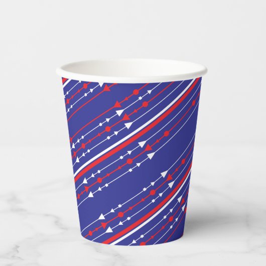 Red White en Blue op 4 juli Papieren Bekers (Voorkant)