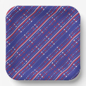 Red White en Blue op 4 juli Papieren Bordje (Voorkant)