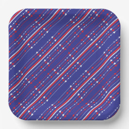 Red White en Blue op 4 juli Papieren Bordje