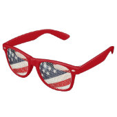 Red White en Blue Patriot Shade Retro Zonnebril (Gekanteld)