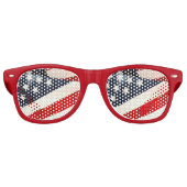 Red White en Blue Patriot Shade Retro Zonnebril (Voorkant)