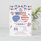 Red White en Blue Patriotic op 4 juli BBQ Kaart (Staand voorkant)