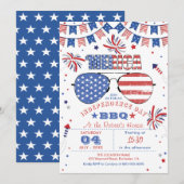 Red White en Blue Patriotic op 4 juli BBQ Kaart (Voorkant / Achterkant)