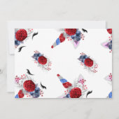 Red, White en Blue Patriotic Unicorn Kaart (Achterkant)