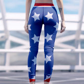 Red White en Blue Patriotic USA American Flag Leggings