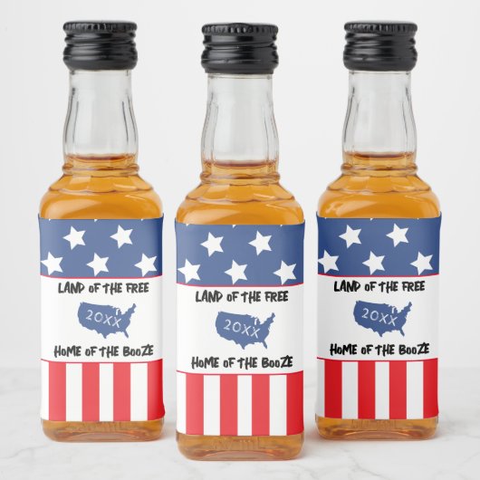 Red White en Blue Patriotic USA American Flag Likeurfles Etiket (Flessen)